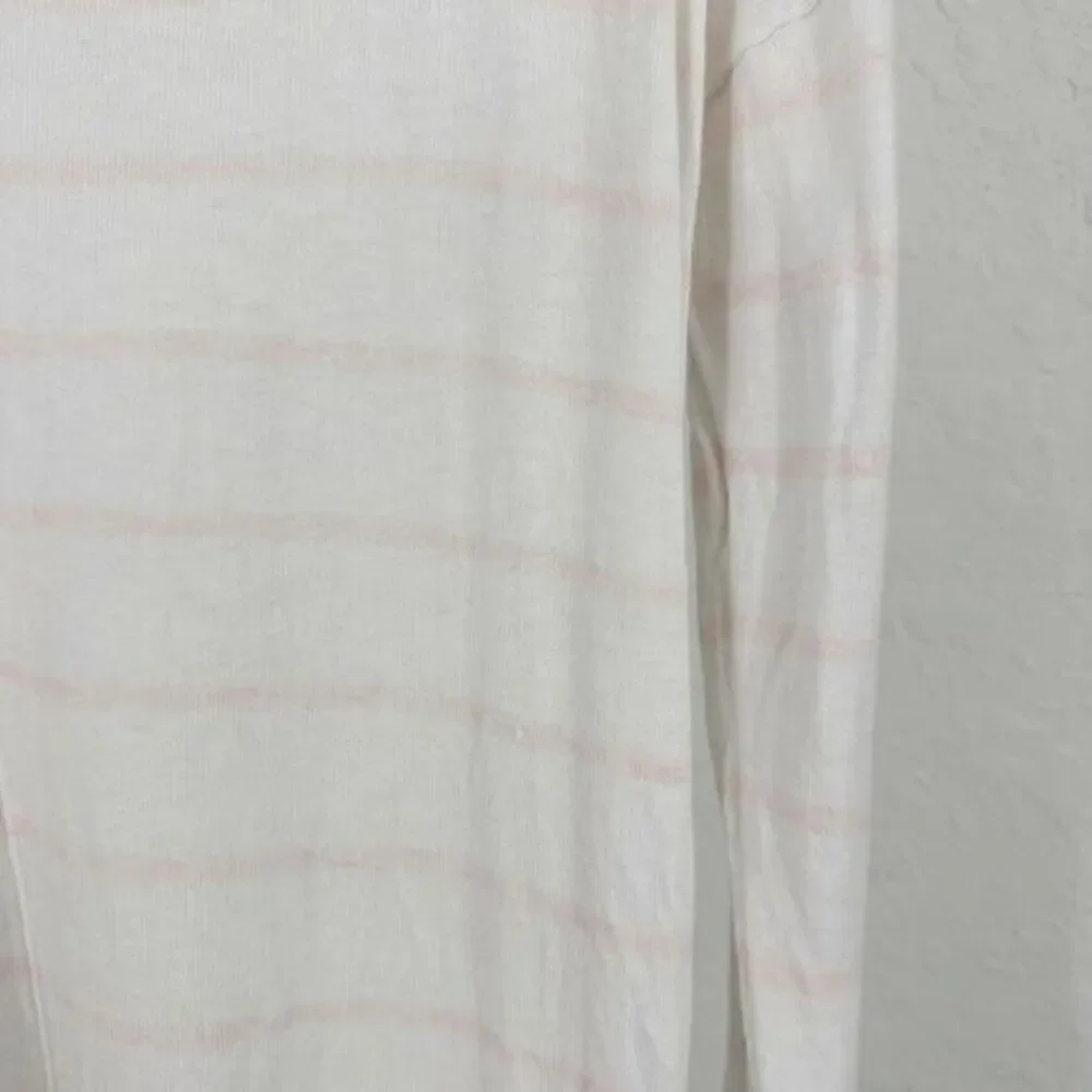White + Warren Striped Print Silk V Neck Pullover Sweater White Pink Size Small‎ - Picture 6 of 10